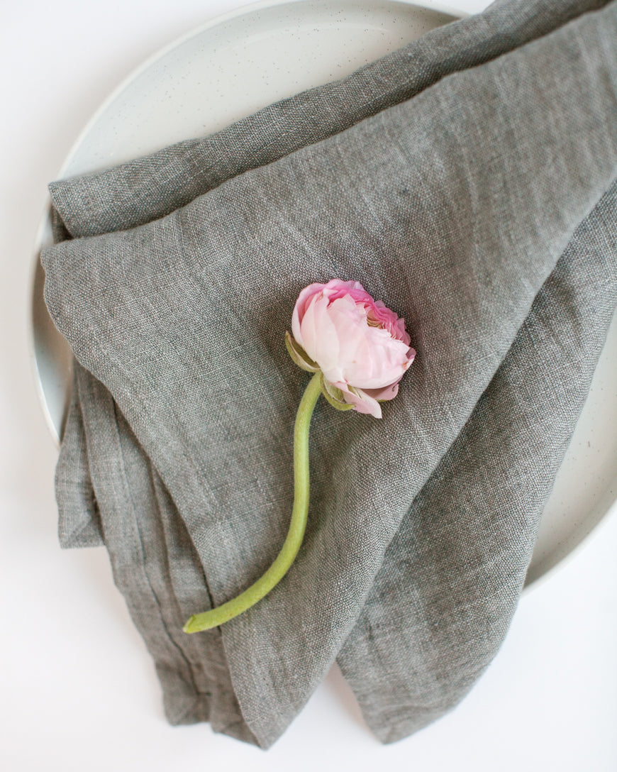 Stone Washed Linen Dinner Napkins